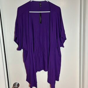 JOHNNY MADE IN CALIFORNIA Purple Open Front Cardigan Kimono Duster XL